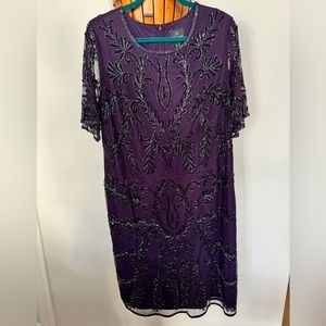 Adrianna Papell, Purple beaded Party Dress